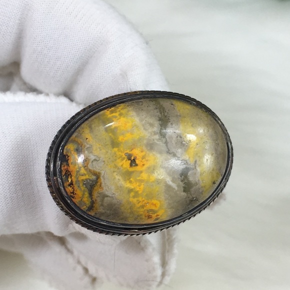 Jewelry - Vintage Sterling Bumblebee Jasper Ring